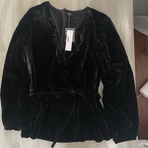 NWT J Crew Velvet Peplum Top Size 2